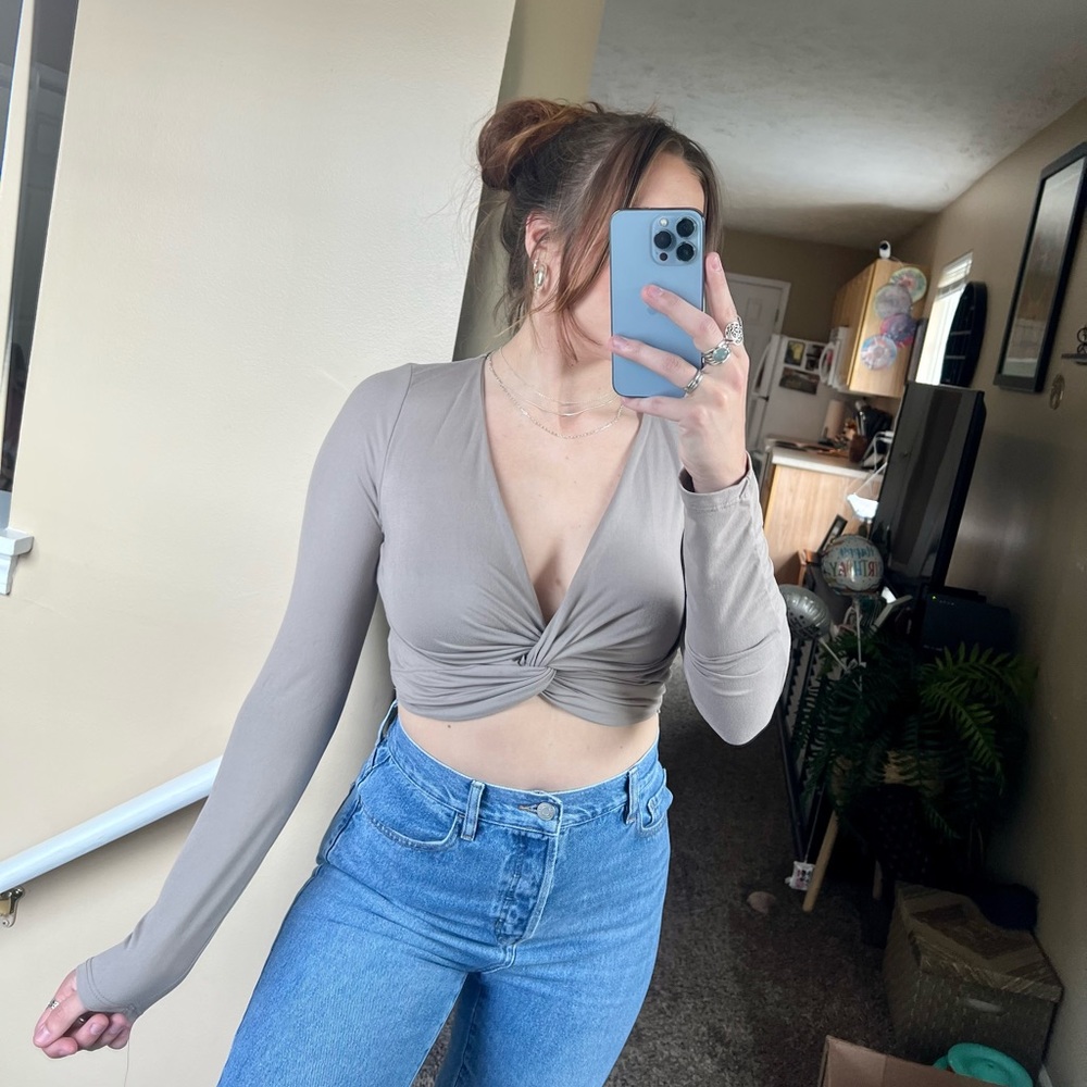 Fashion Nova long-sleeve crop top